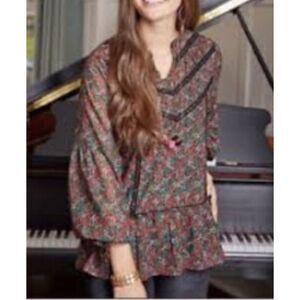 Matilda Jane Carol Top Floral Peasant Style Women’s Size Small Prairie Cottage